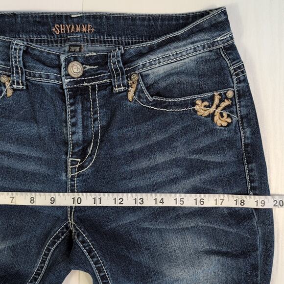 Shyanne Anne Bootcut Jeans Women's 28 Short Mid Rise Embellished Embroidered - Picture 9 of 15